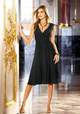 Silk chiffon dress with flounces, black